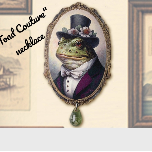 NWT: DEAR PRUDENCE of BERLIN necklace & brooch set 🍄🐸 TOAD & TOADSTOOL 🐸🍄! - Picture 7 of 8